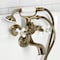Kingston Brass Tub Wall Mount Clawfoot Tub Faucet with Hand Shower, Antique Brass KS225PXAB - alternate 2